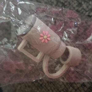 Light grey cup straw topper New